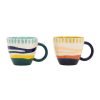 Arts De La Table Fabrique De Styles Tasses Et Mugs | Tasses A Dejeuner X2 Multicolore 60Cl En Gres - Belle Vie