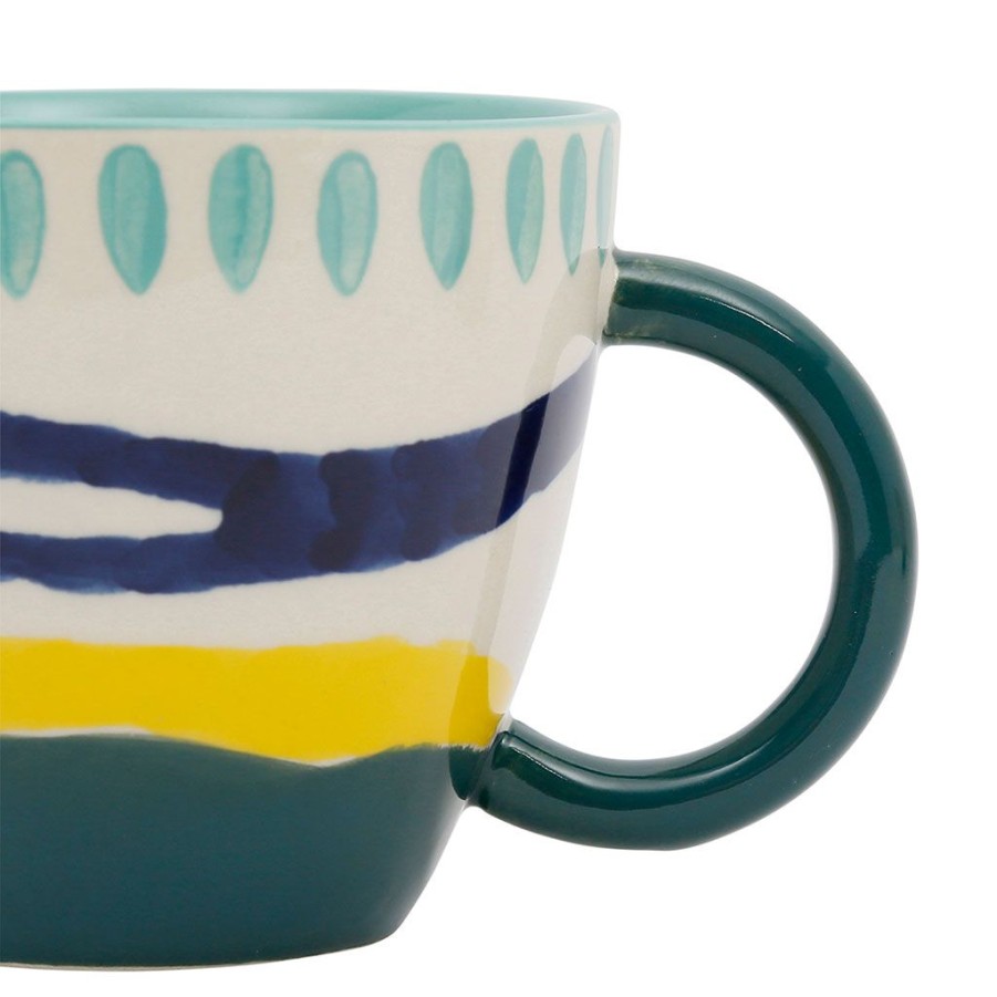 Arts De La Table Fabrique De Styles Tasses Et Mugs | Tasses A Dejeuner X2 Multicolore 60Cl En Gres - Belle Vie