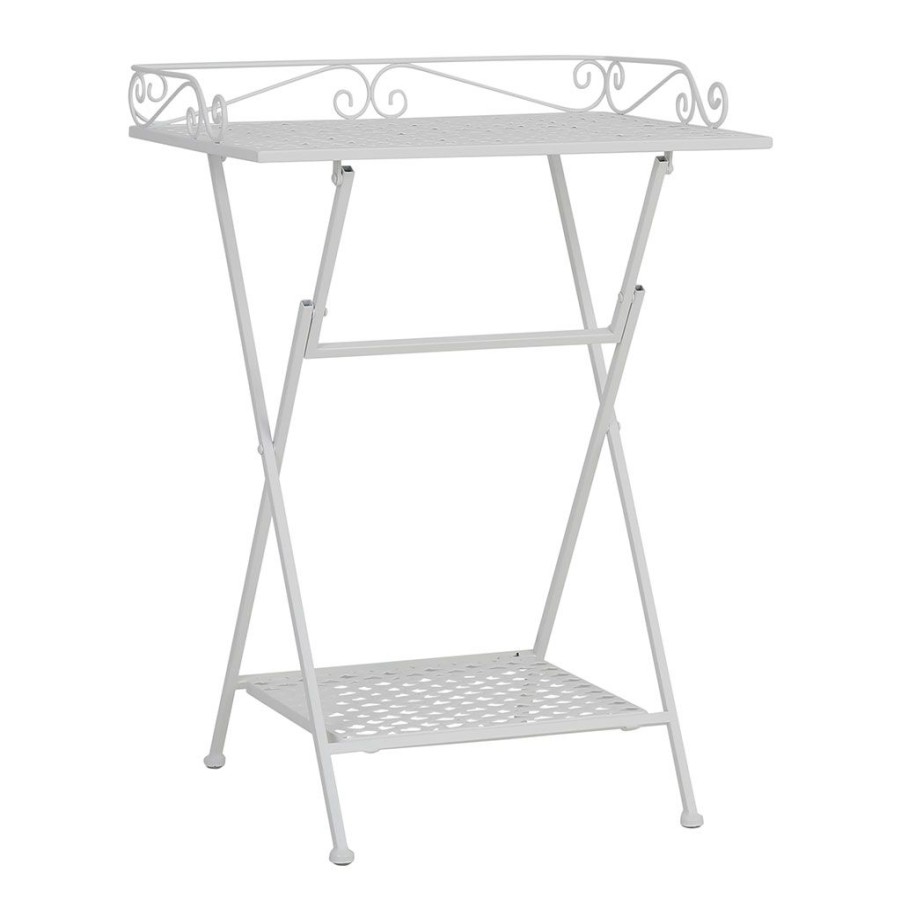 Meubles Fabrique De Styles Bouts De Canape Et Tables D'Appoint | Table D'Appoint Pliante En Fer Blanc H67Cm - Charmet