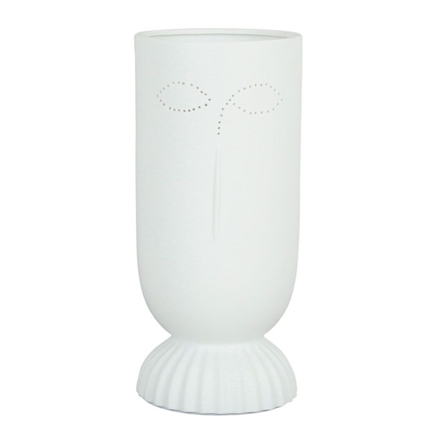 Luminaires Fabrique De Styles | Lampe En Porcelaine Visage Blanche H24Cme - Arty