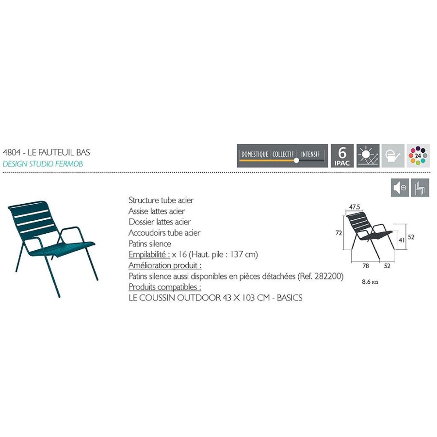 Jardin Fabrique De Styles Chaises&Fauteuils | Fauteuil Bas D'Exterieur Cactus - Monceau