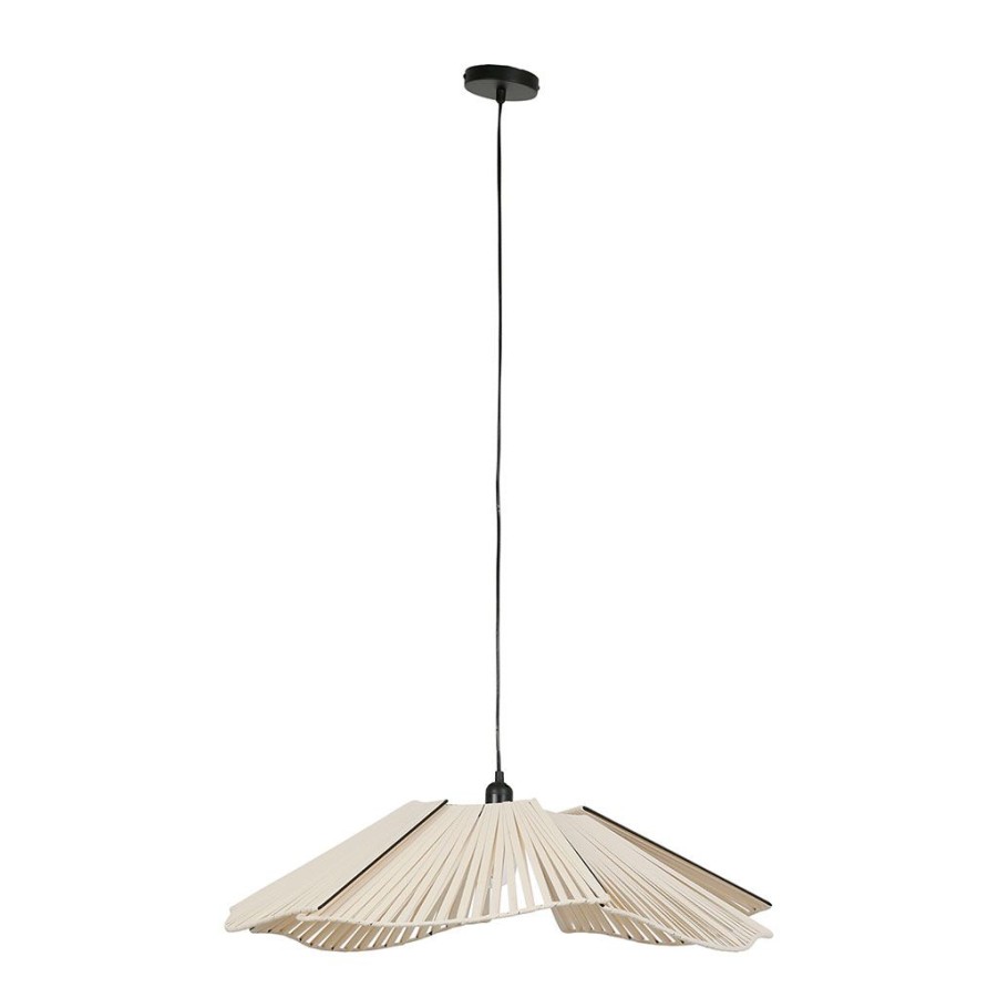 Luminaires Fabrique De Styles | Suspension Boheme En Coton D41Cm Creme - Plaka