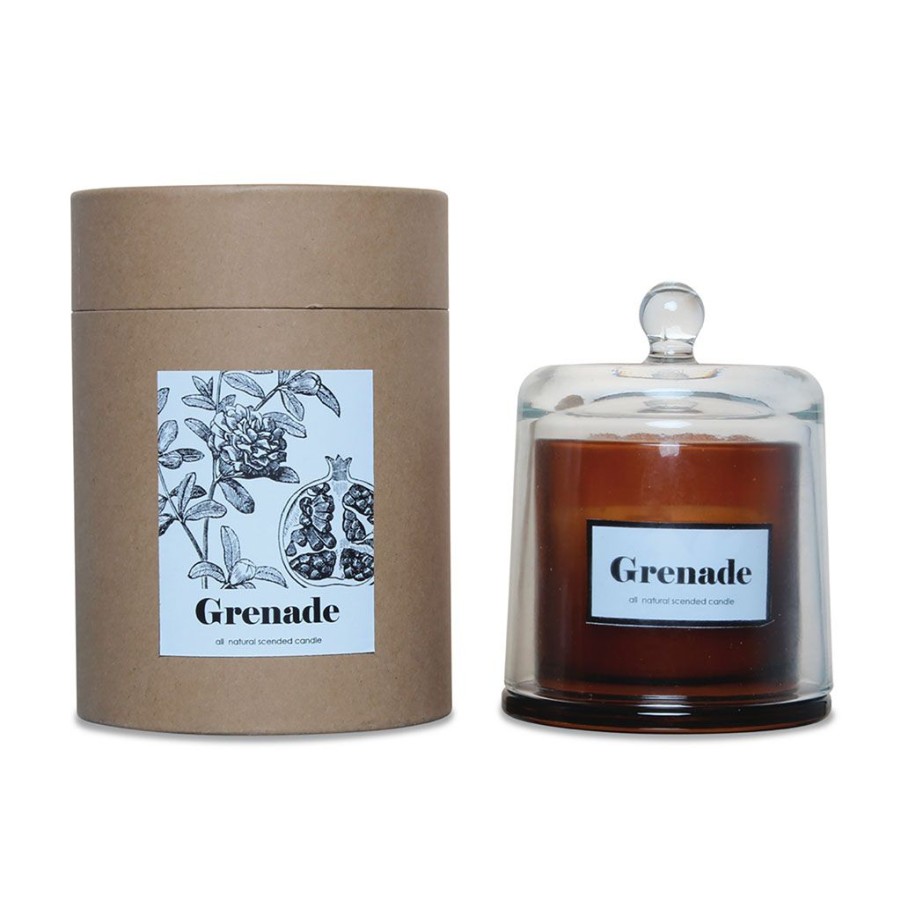 Bougies Et Senteurs Fabrique De Styles Bougies Parfumees | Bougie Cloche Ambre Pm Grenade Acidulee D10Cm