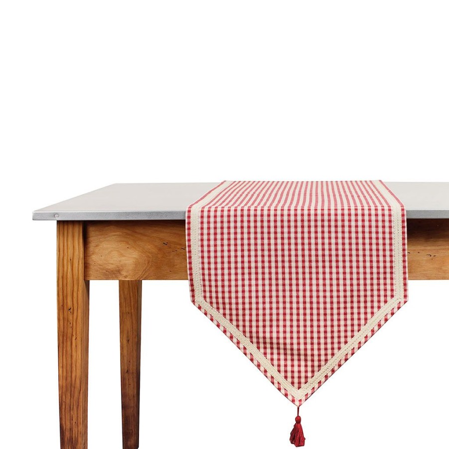 Textiles Fabrique De Styles Chemins De Table | Chemin De Table Mami-Car Rouge En Coton