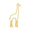 Coin Des Petits Fabrique De Styles | Deco Murale En Acier Jaune 30X15Cm - Girafe