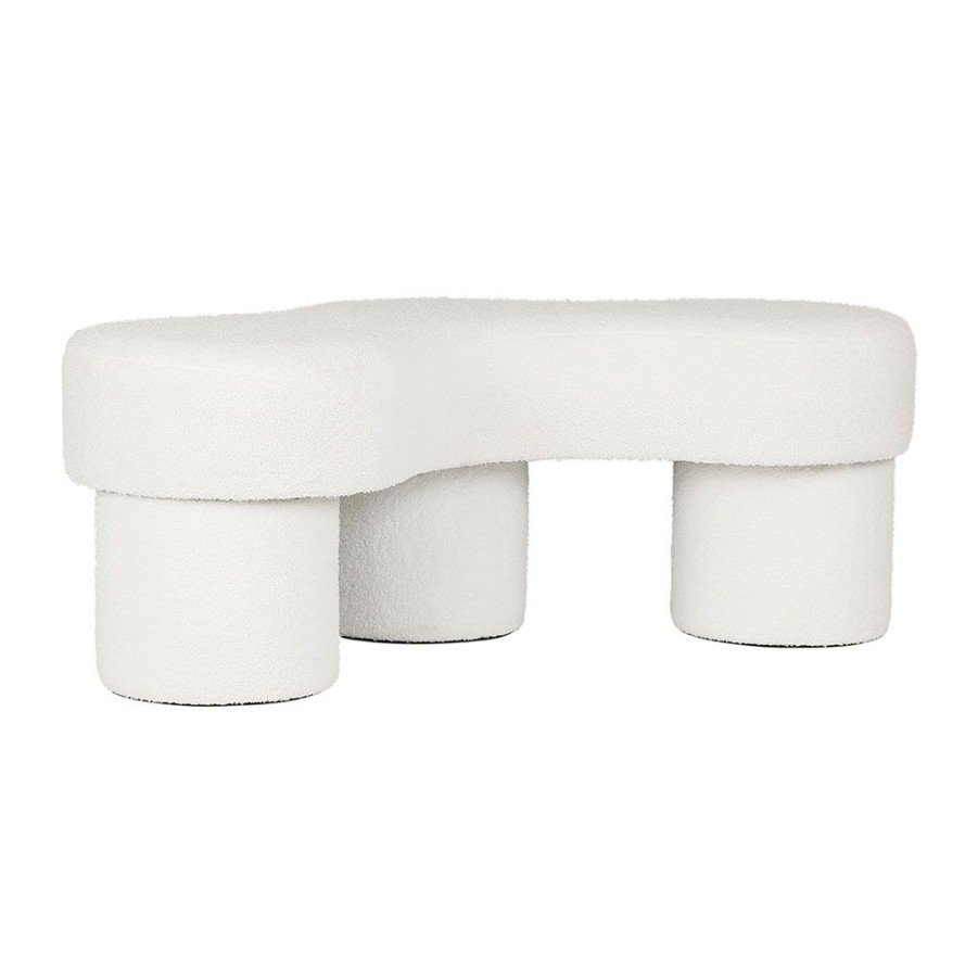 Meubles Fabrique De Styles Bancs Et Banquettes | Banc Bouclette Et Fer Blanc - Organic