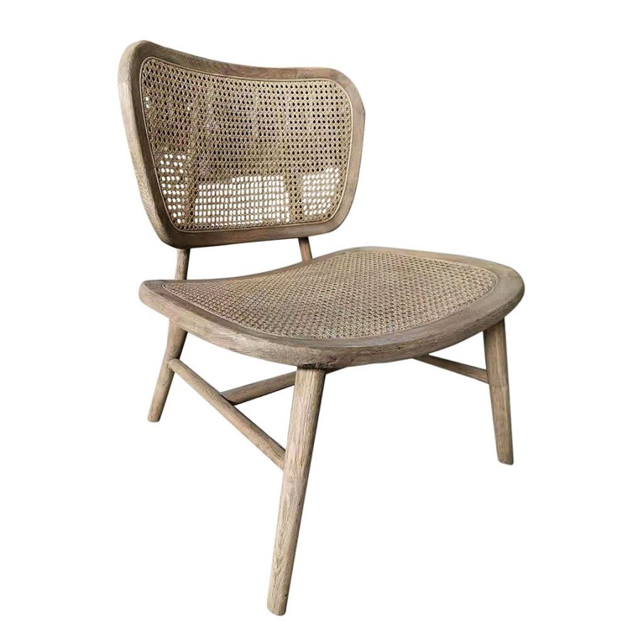 Meubles Fabrique De Styles Chaises | Chaise En Chene Et Rotin Naturel - Laksoa