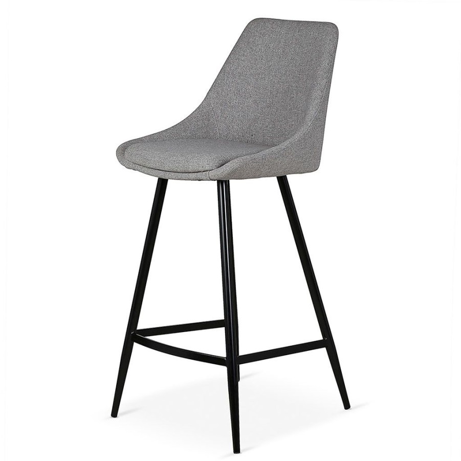 Meubles Fabrique De Styles Tabourets Et Chaises De Bar | Chaise De Bar Tissu Gris Clair - Ben