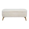 Meubles Fabrique De Styles Bancs Et Banquettes | Banc Coffre Bouclette Blanc Creme - Element