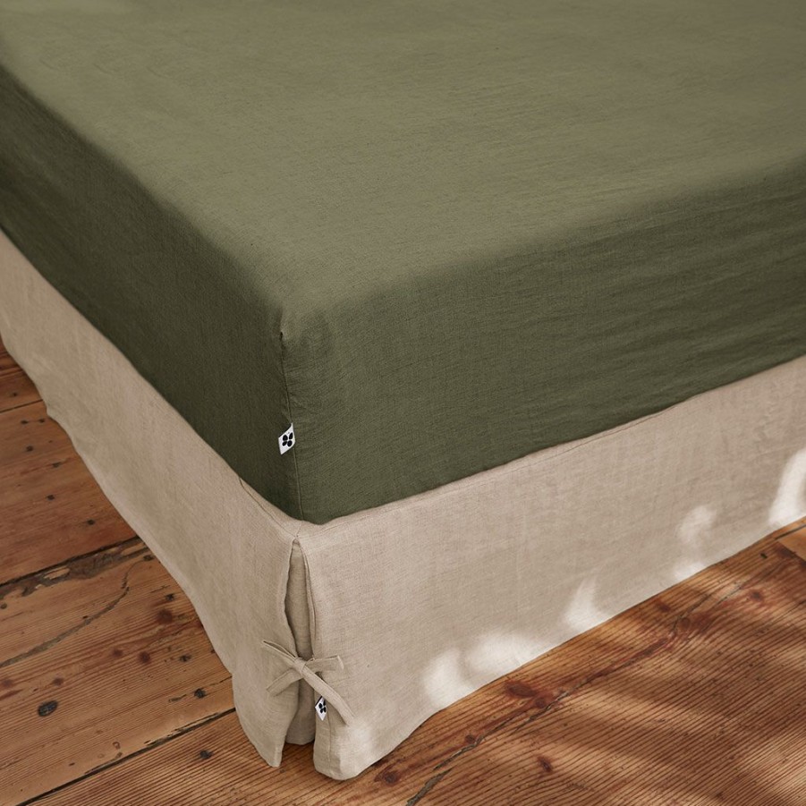 Textiles Fabrique De Styles Draps Housses | Drap Housse En Lin Lave Thym 140X190Cm - Soline