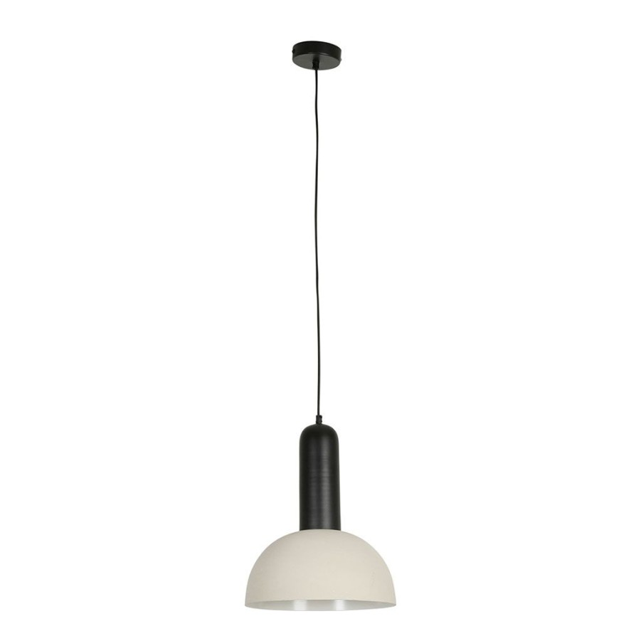 Luminaires Fabrique De Styles | Suspension En Fer D30Xh36Cm Noir Et Ecru - Arty