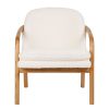 Meubles Fabrique De Styles Fauteuils | Fauteuil En Tissu Bouclette Creme Et Pieds En Frene - Element