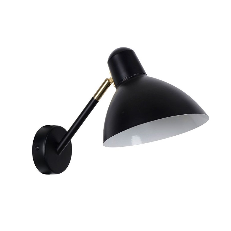 Luminaires Fabrique De Styles | Applique En Metal Et Laiton H19Cm Noir Mat - Marcel