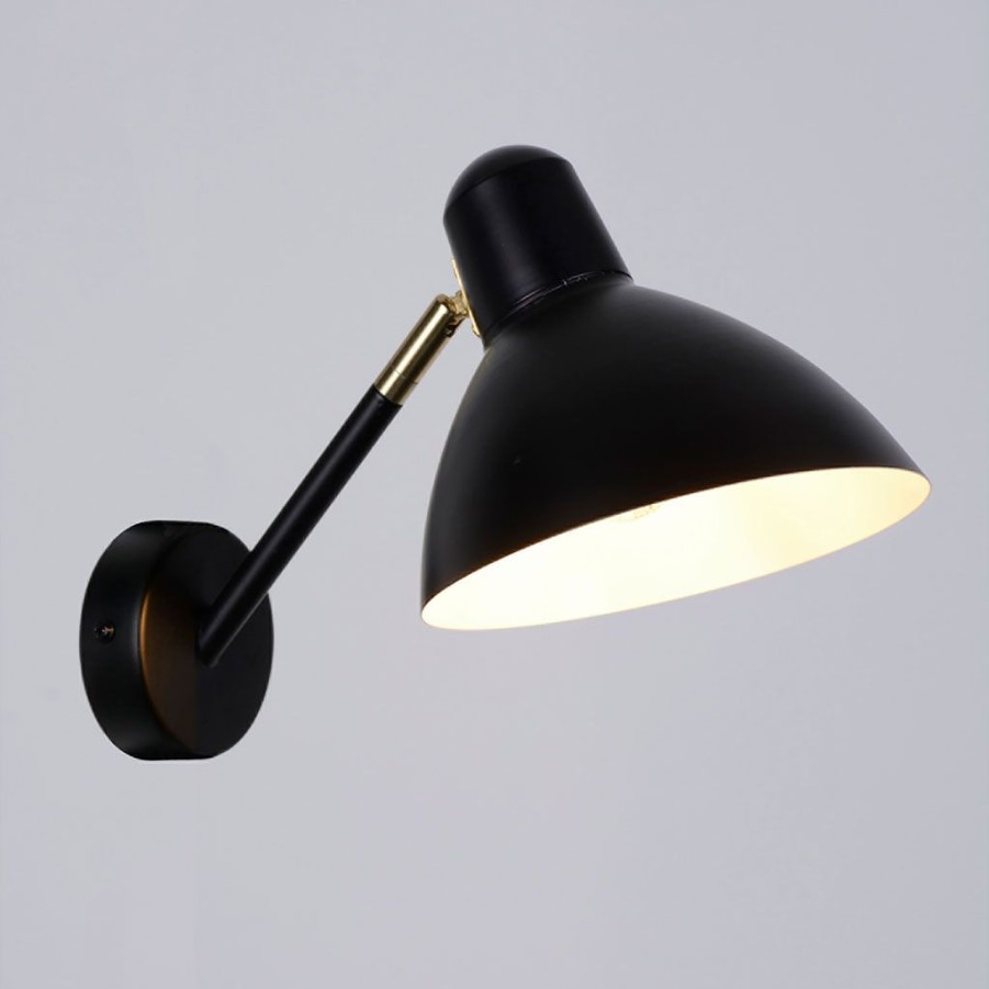 Luminaires Fabrique De Styles | Applique En Metal Et Laiton H19Cm Noir Mat - Marcel