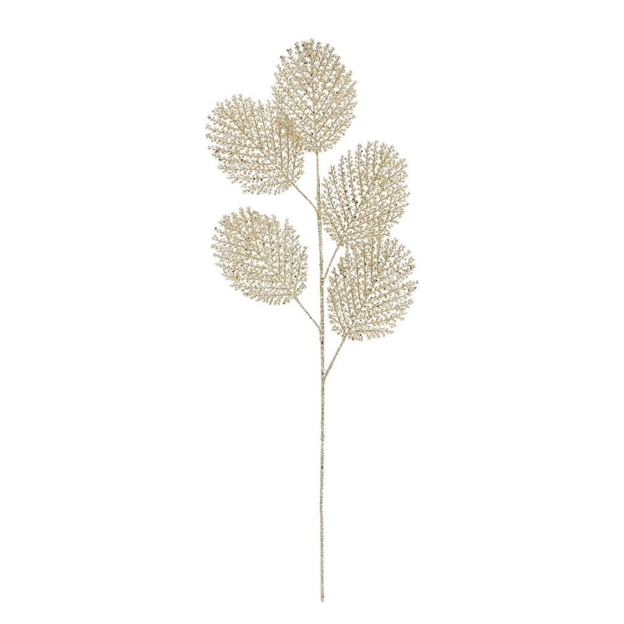 Coin Des Fleurs Fabrique De Styles | Branchage Fleur Artificiel Metal Dore H82Cm - Plumia