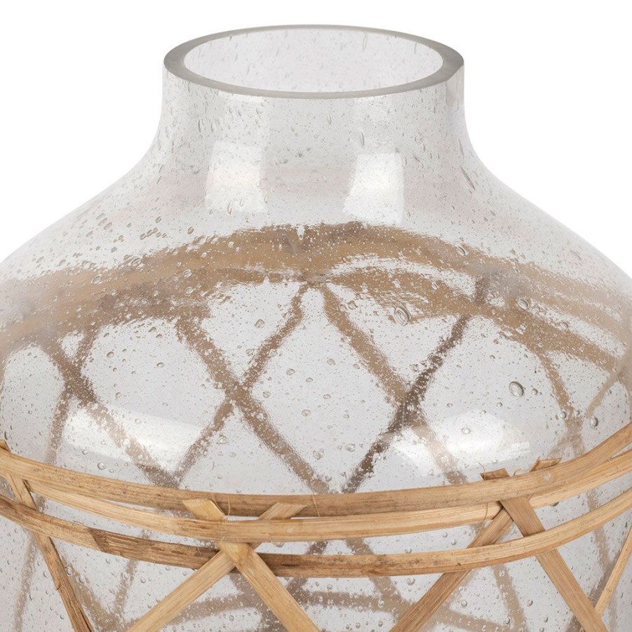 Deco Fabrique De Styles Vases Et Soliflores | Vase En Verre Et Bambou Naturel D17Cm - Vanier