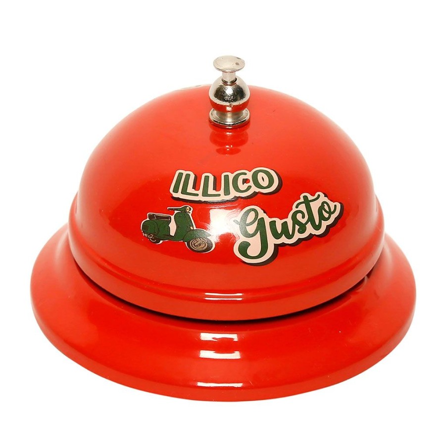 Deco Fabrique De Styles Petits Objets Deco | Sonnette De Table "Pizza"Rouge En Fer