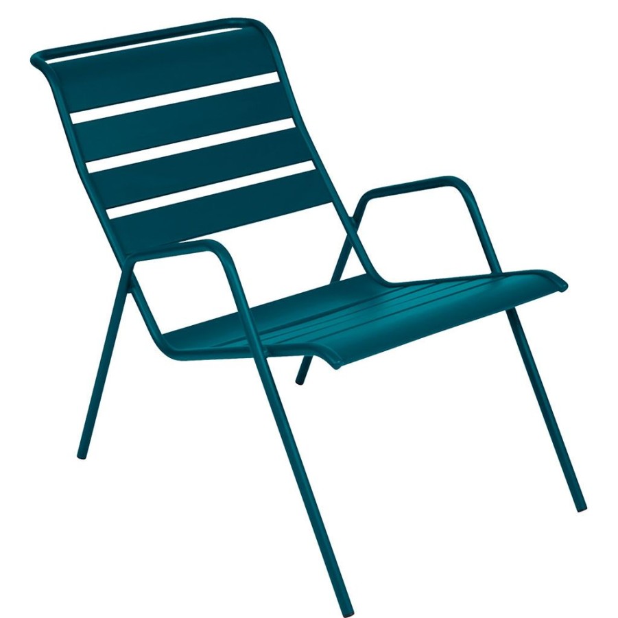 Jardin Fabrique De Styles Chaises&Fauteuils | Fauteuil Bas D'Exterieur Bleu Acapulco - Monceau