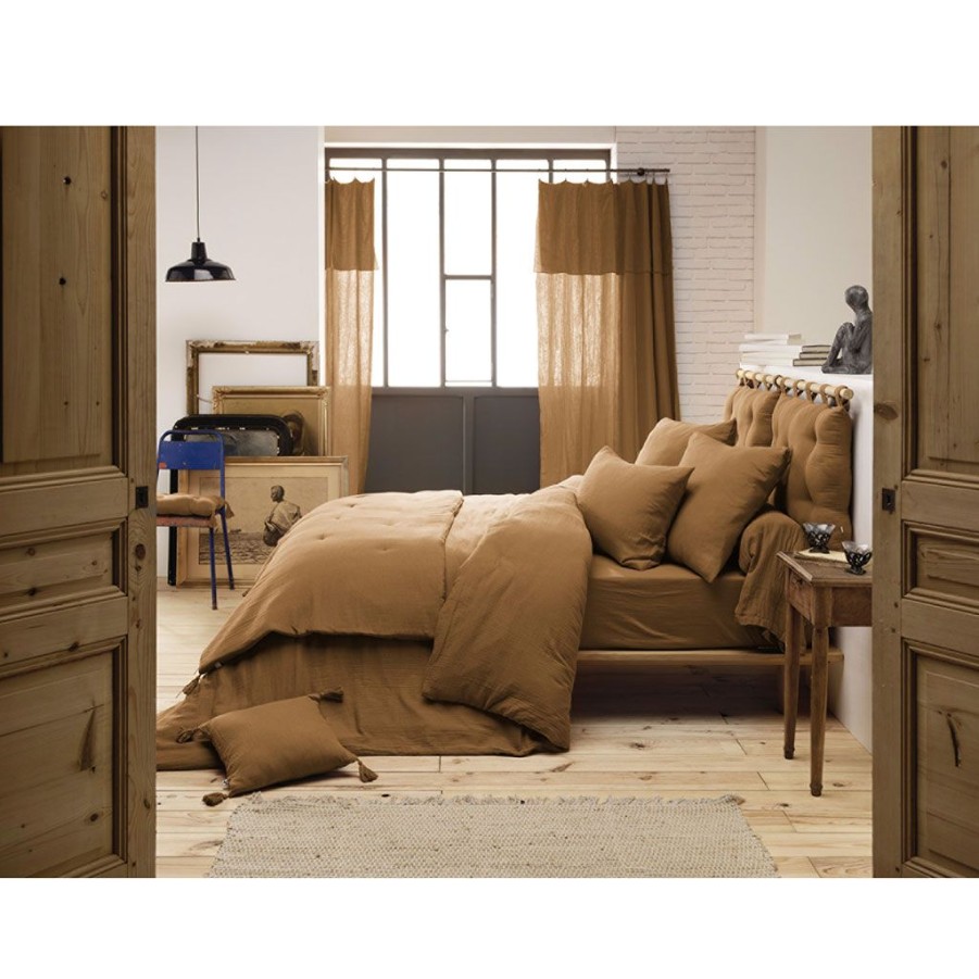 Textiles Fabrique De Styles Housses De Couette | Housse De Couette Camel En Gaze De Coton 260X240Cm - Gaia