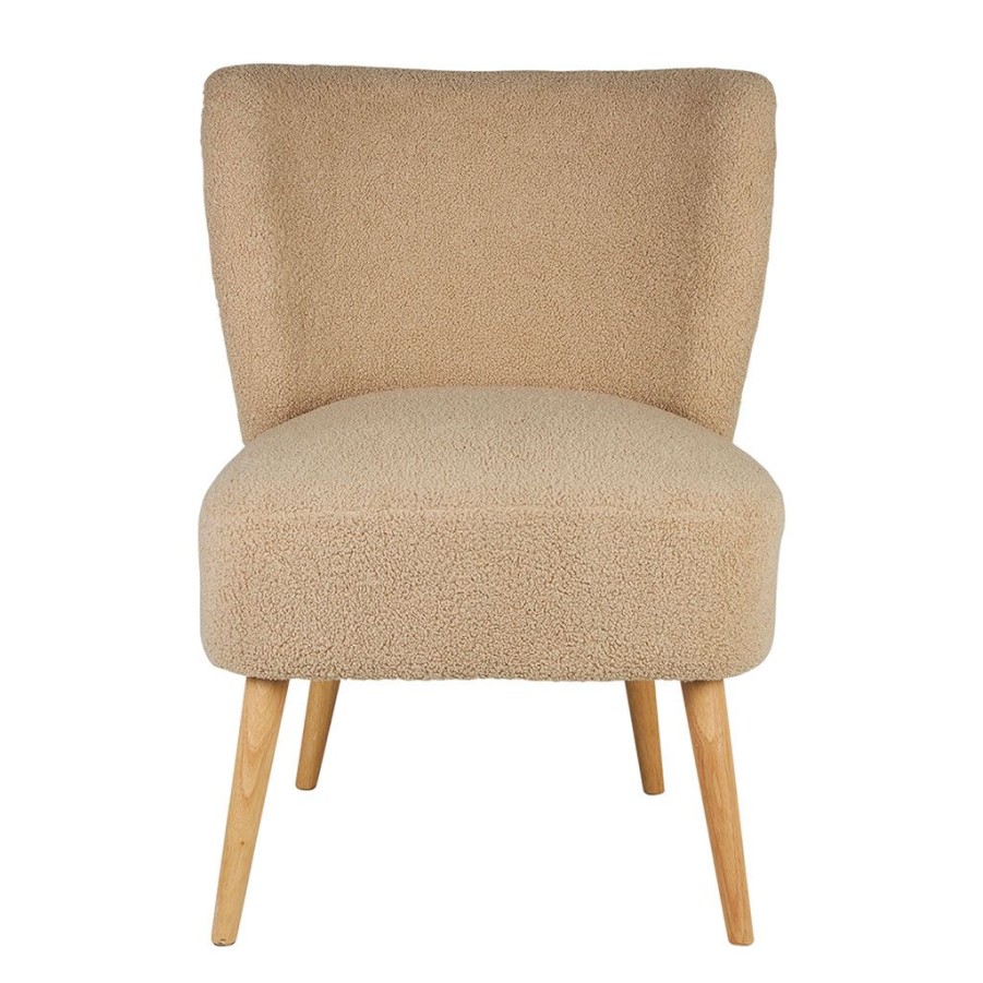 Meubles Fabrique De Styles Fauteuils | Fauteuil En Bouclette Sable - Claudine