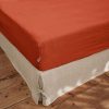 Textiles Fabrique De Styles Draps Housses | Drap Housse En Lin Lave Paprika 160X200Cm - Soline