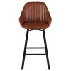 Meubles Fabrique De Styles Tabourets Et Chaises De Bar | Chaise Haute Pivotante Marron - Moss