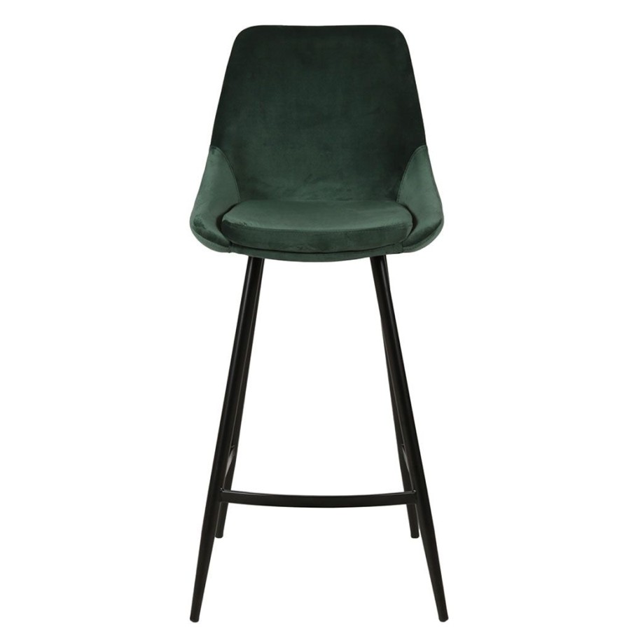 Meubles Fabrique De Styles Tabourets Et Chaises De Bar | Chaise De Bar En Velours Cotele Vert - Ben