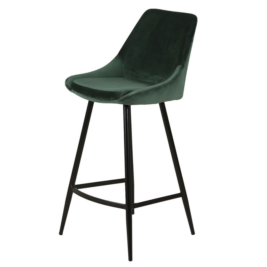 Meubles Fabrique De Styles Tabourets Et Chaises De Bar | Chaise De Bar En Velours Cotele Vert - Ben