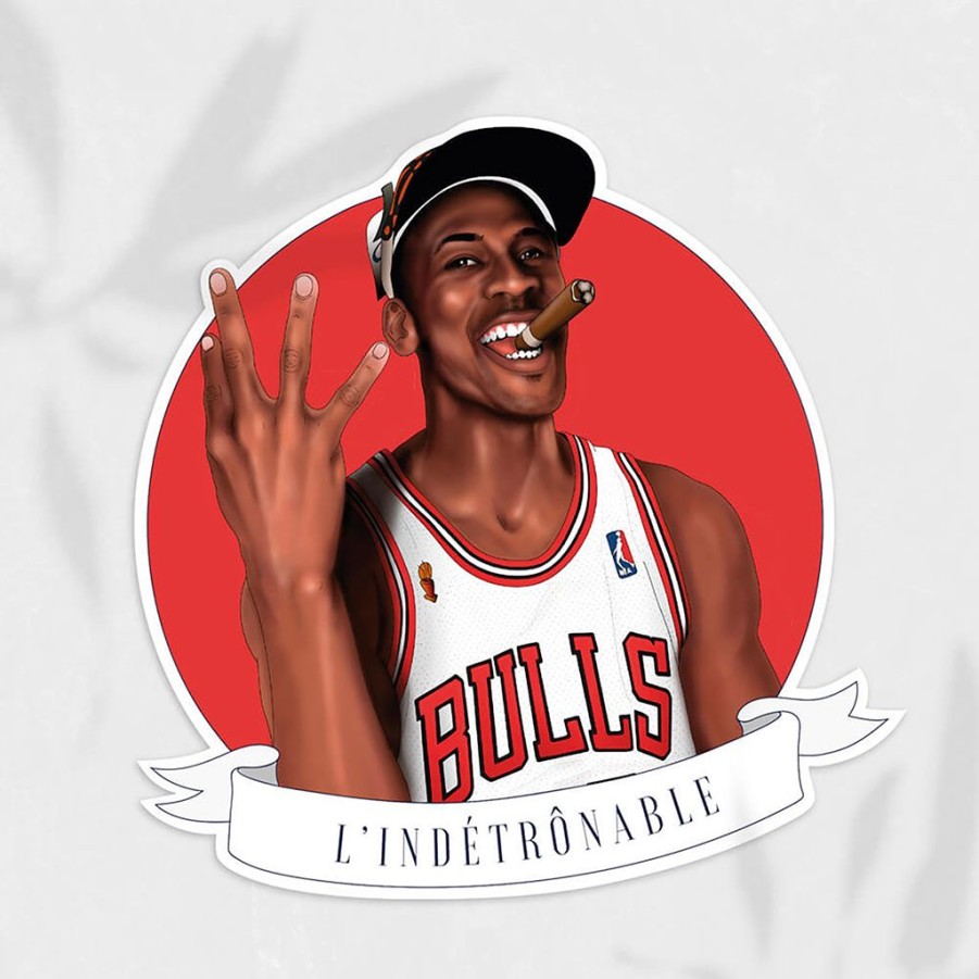 Deco Fabrique De Styles Deco A Suspendre Et Adhesive | Sticker L'Indetronable - Michael Jordan