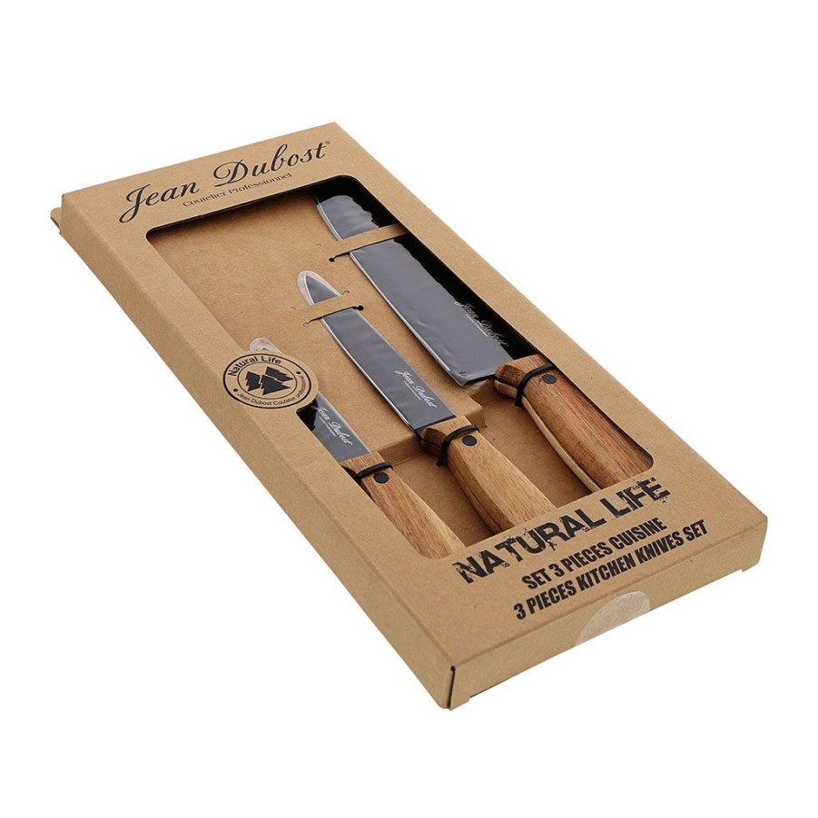 Arts De La Table Fabrique De Styles Couteaux De Cuisine | Coffret 3 Couteaux Cuisine Natural Life