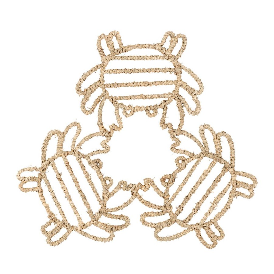 Deco Fabrique De Styles Petits Objets Deco | Deco Trio De Crabes En Jonc De Mer Naturel - Borneo