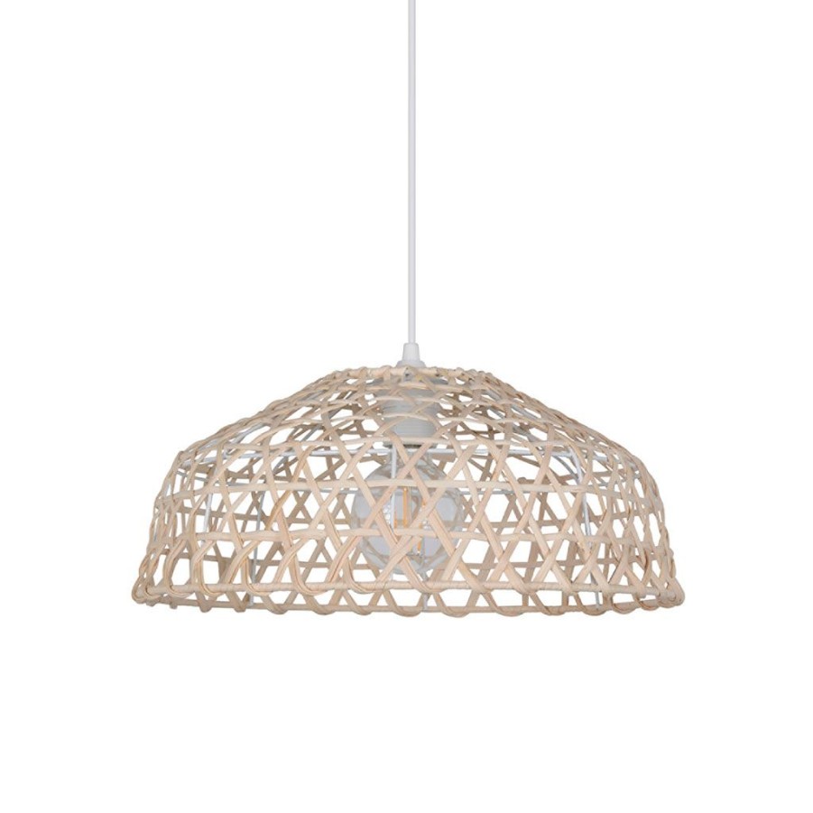 Luminaires Fabrique De Styles | Suspension En Metal Et Rotin D38Cm Naturel - Bendor