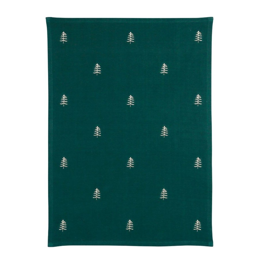 Textiles Fabrique De Styles Torchons&Tabliers Et Maniques | Torchon En Coton Vert Fonce 50X70Cm - Mon Sapin