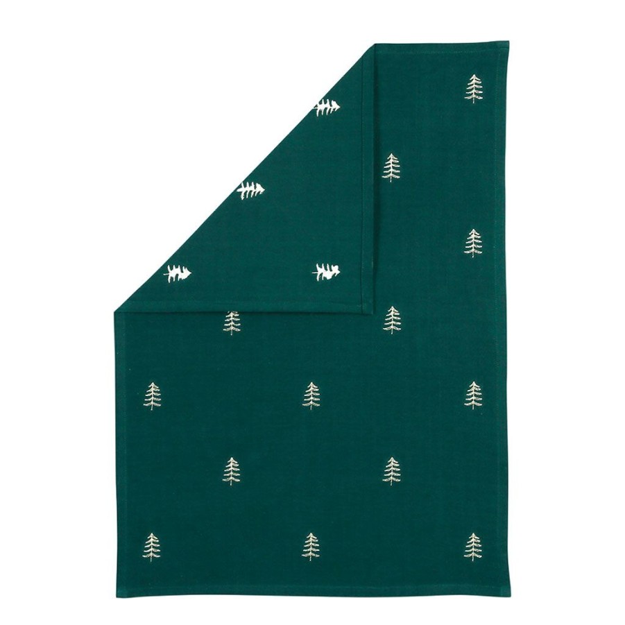 Textiles Fabrique De Styles Torchons&Tabliers Et Maniques | Torchon En Coton Vert Fonce 50X70Cm - Mon Sapin