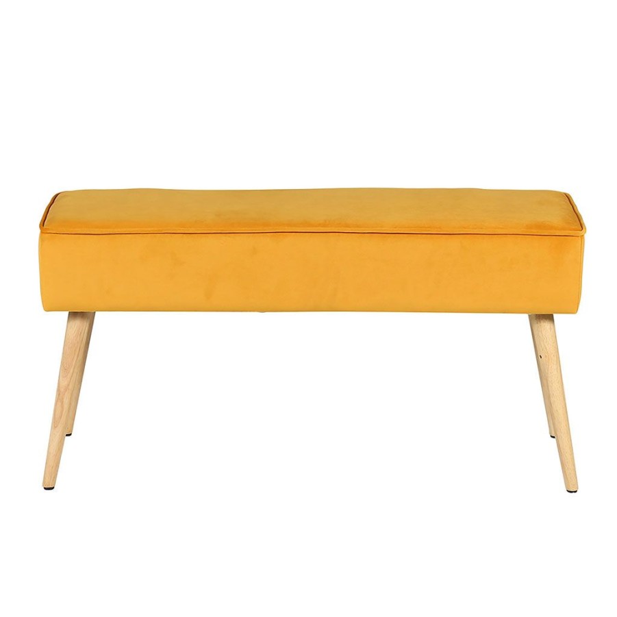 Meubles Fabrique De Styles Bancs Et Banquettes | Banc Scandinave Velours Moutarde - Popy