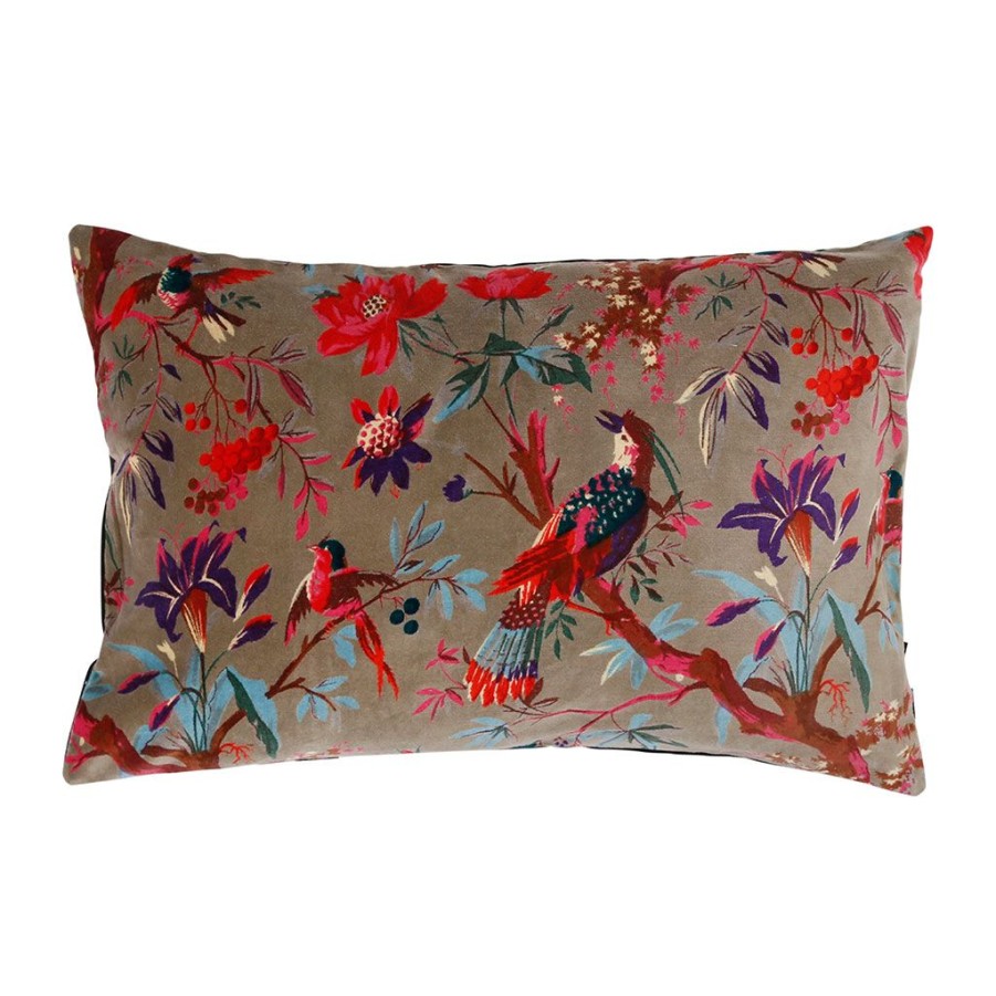 Textiles Fabrique De Styles | Coussin En Velours Et Coton Kaki 40X60Cm - Birdy