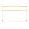 Meubles Fabrique De Styles Consoles | Console En Fer Et Verre Dore 120X33Xh80.5Cm - Eluminea