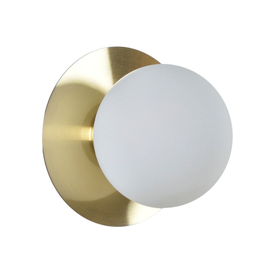 Luminaires Fabrique De Styles | Applique En Metal Dore Et Verre Laiton D18Cm Blanc - Manor