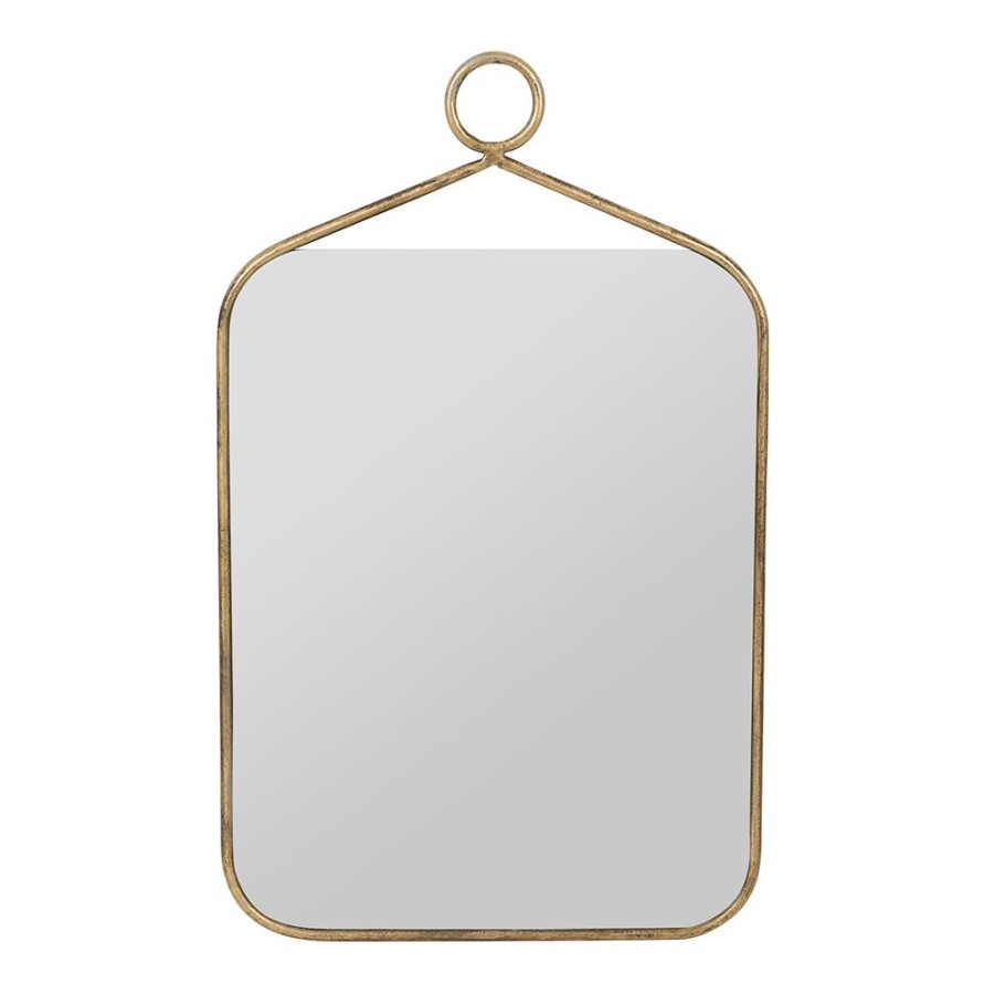 Deco Fabrique De Styles | Miroir Rectangulaire En Fer Dore - Ecus