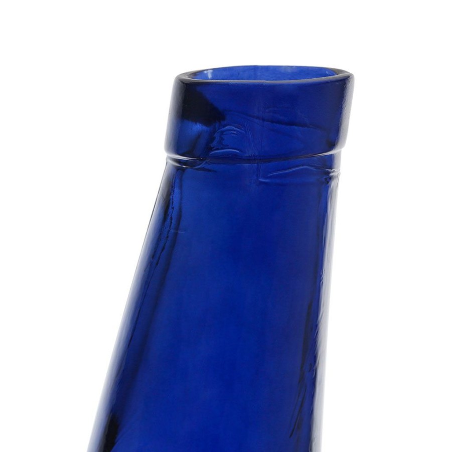 Deco Fabrique De Styles Vases Et Soliflores | Vase Courbe Andalou Indigo D20Xh100Cm Verre Recycle