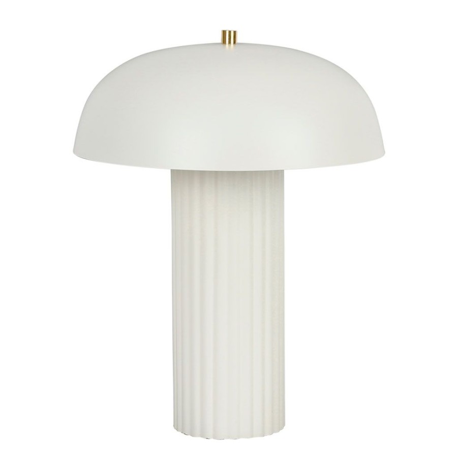 Luminaires Fabrique De Styles | Lampe Champignon Vintage En Fer H38Cm Blanc - Arty