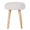 Meubles Fabrique De Styles Poufs Et Tabourets | Tabouret Bouclette Ivoire Et Bois De Pin -Element