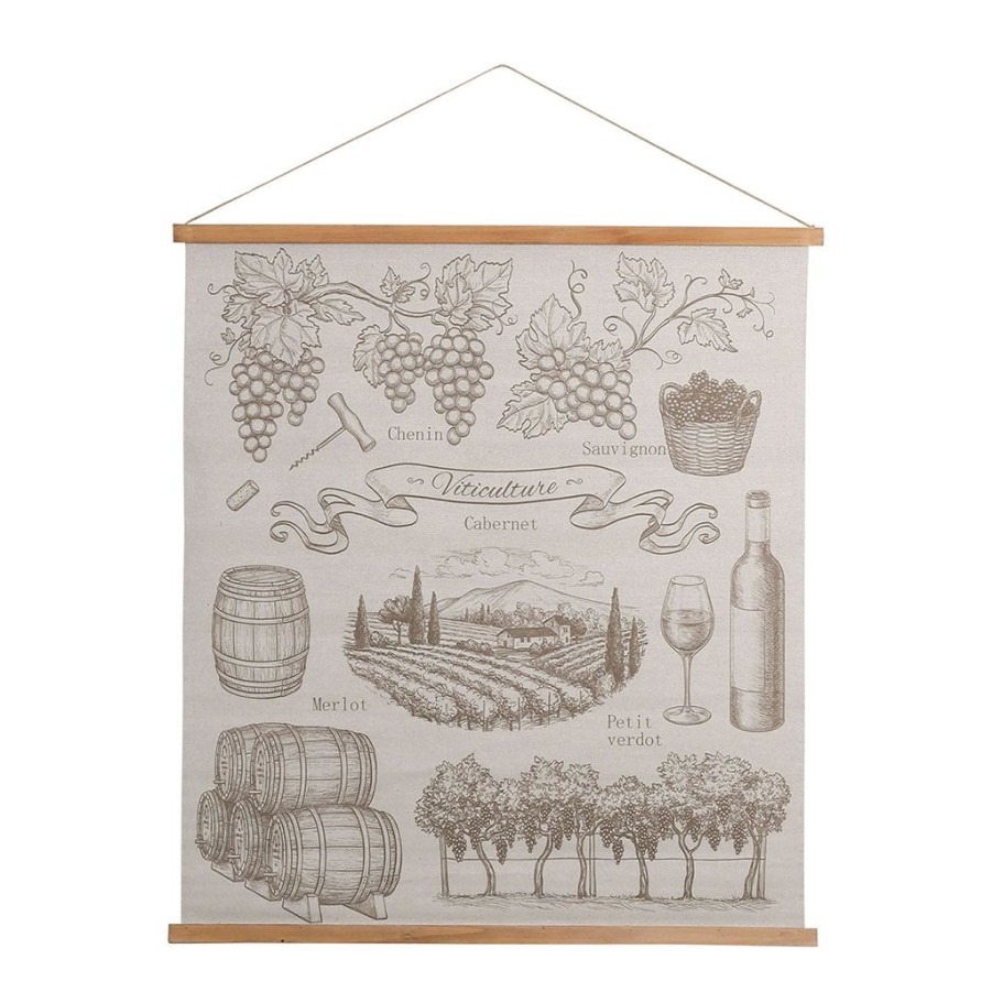 Deco Fabrique De Styles Tableaux Et Toiles | Toile "Viticulture" Brun 91X100Cm