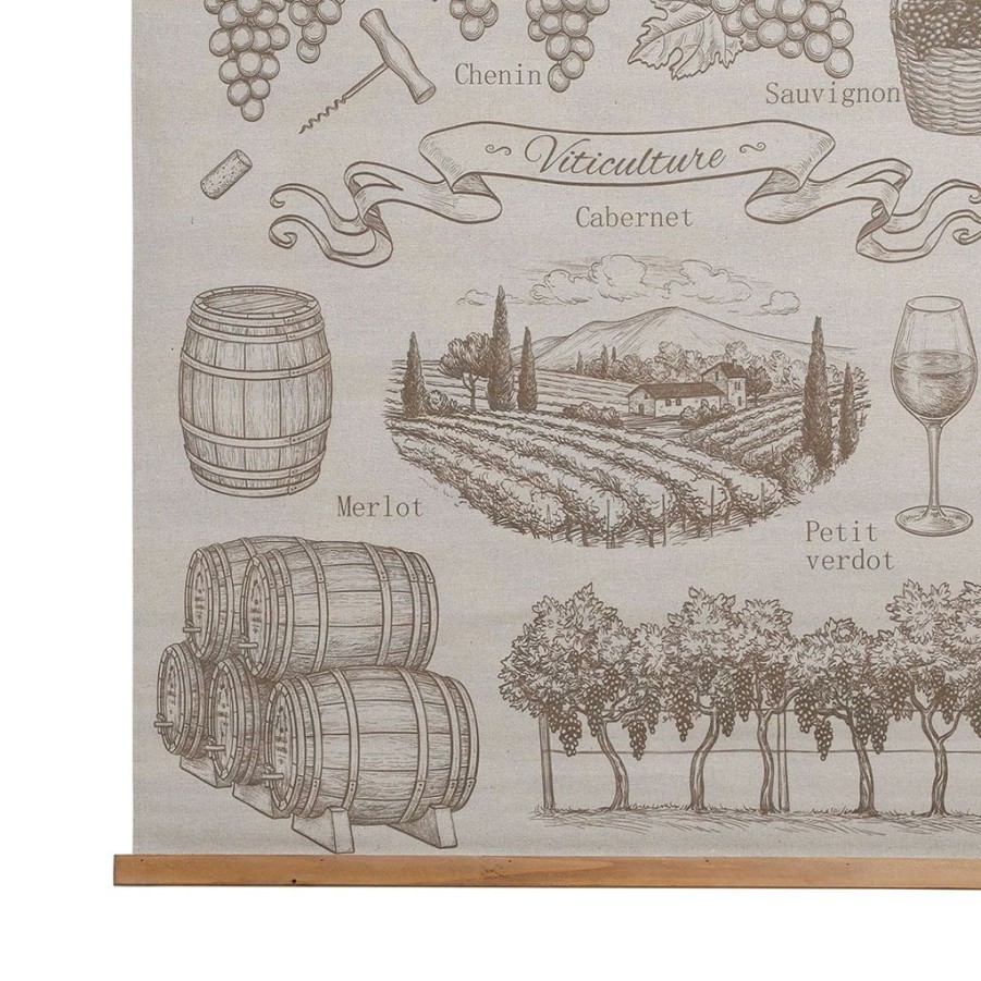 Deco Fabrique De Styles Tableaux Et Toiles | Toile "Viticulture" Brun 91X100Cm