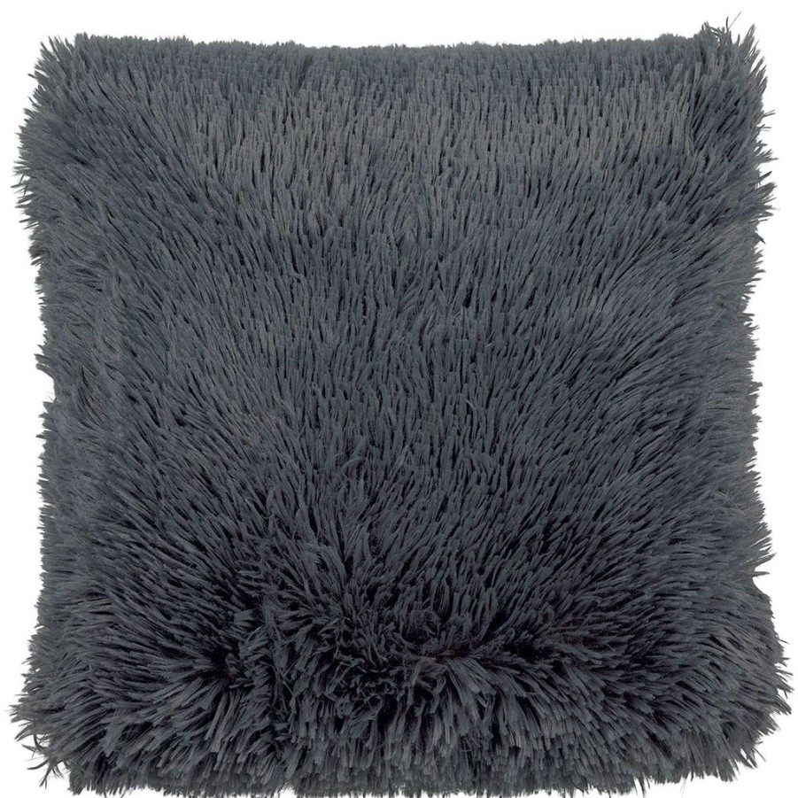 Textiles Fabrique De Styles | Coussin Fluffy 45X45Cm Gris Fonce