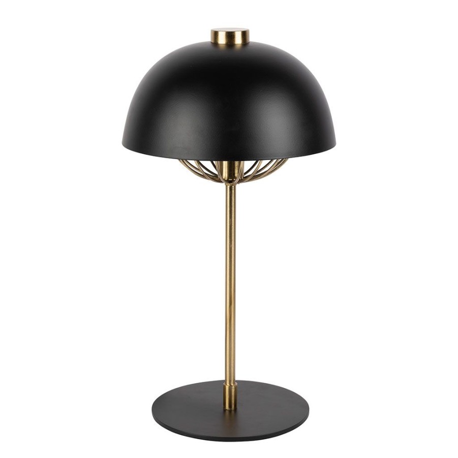 Luminaires Fabrique De Styles | Lampe En Fer Noir Et Dore H42Cm - Ardecor