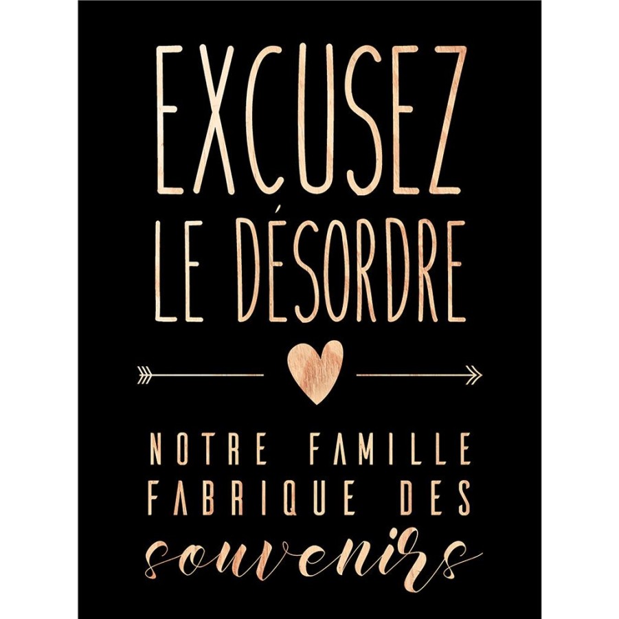 Deco Fabrique De Styles Deco A Suspendre Et Adhesive | Decoration Murale Noir 30X40Cm - Wording Desordre