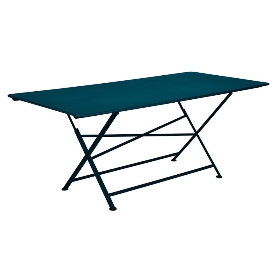 Jardin Fabrique De Styles Tables De Jardin | Table De Jardin Pliante En Acier Bleu Acapulco 190X90 - Cargo