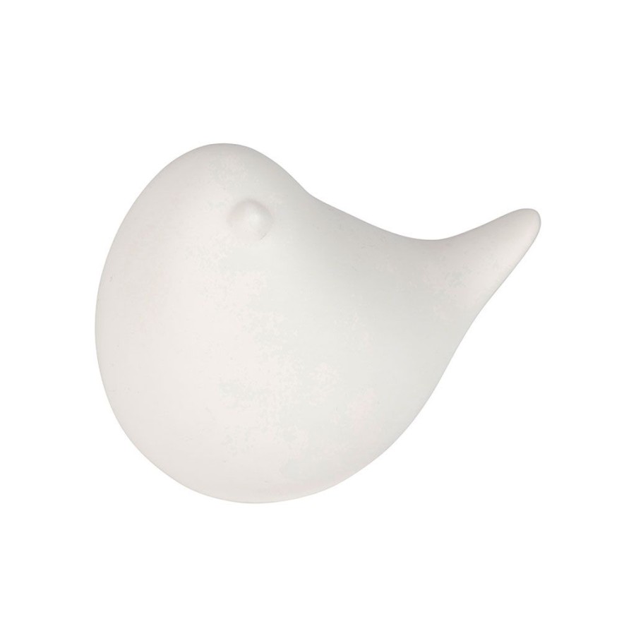 Luminaires Fabrique De Styles | Deco Led Oiseau En Porcelaine Blanc H7Cm - Ilobo