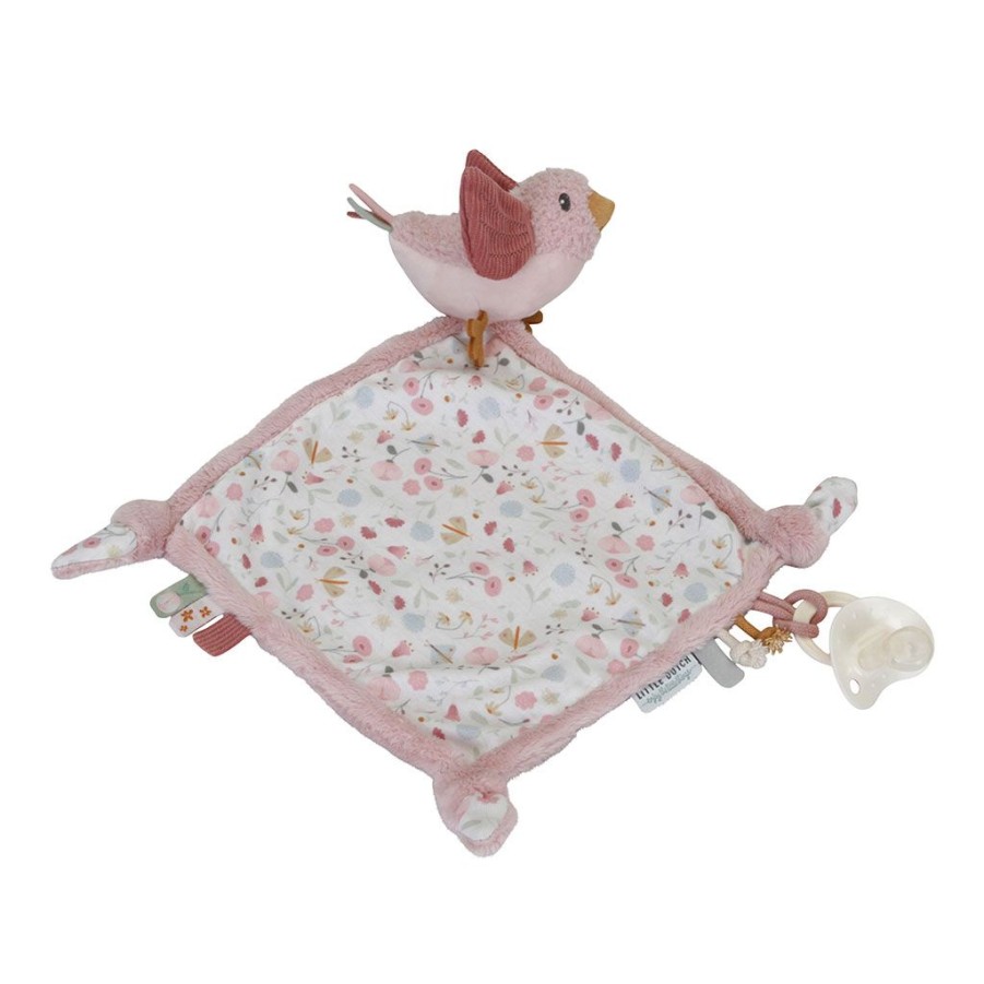 Coin Des Petits Fabrique De Styles | Doudou Carre Oiseau - Flowers & Butterflies